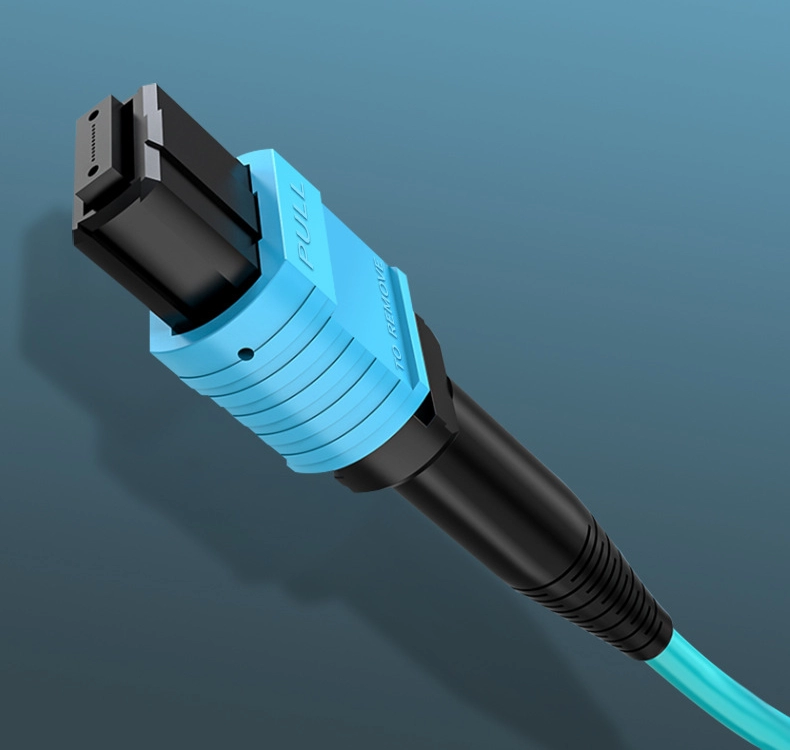Cabo jumper de fibra MPO, cabeça fêmea multimodo de 8 núcleo