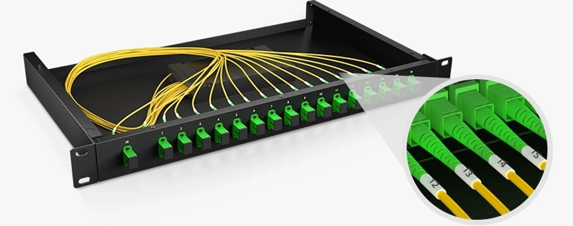 16-Channel 1x16 PLC Fiber Optic Splitter, 1U 19