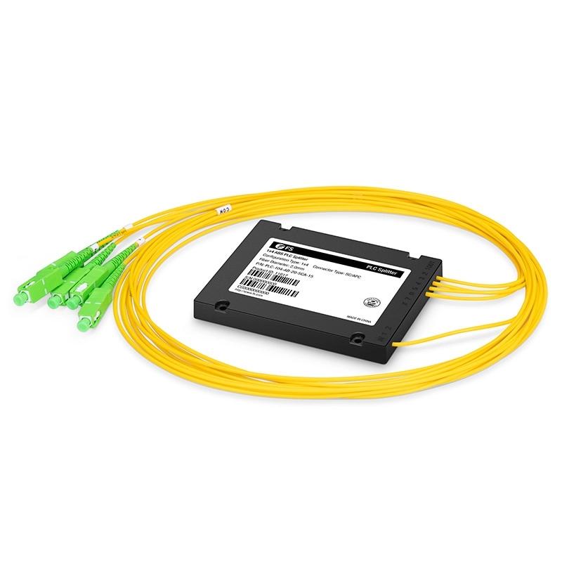 1x4 PLC الألياف البصرية الفاصل ، ABS لصق / وحدة Pigtailed ، 