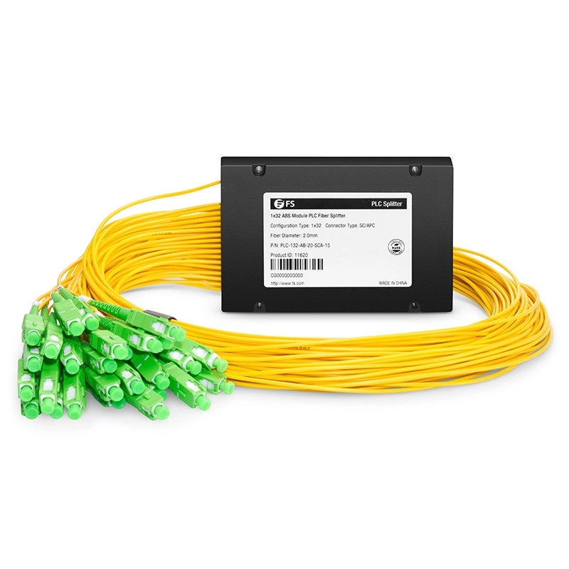 1x32 PLC الألياف الفاصل في ABS الضميمة ، الوضع الأحادي2.0 MM