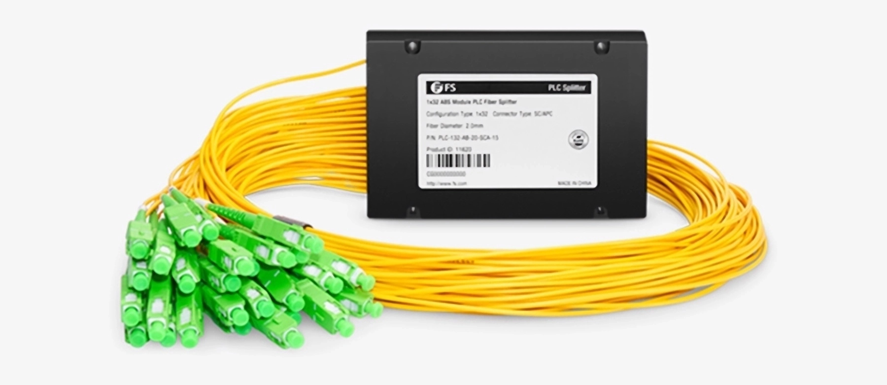 1x32 PLC Fiber Splitter in ABS Enclosure, Singlemode 2.0mm Pigtail Module(图1)