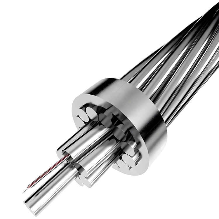 OPGW-2 Fiber Optic Cable with Central Stainless Steel Tube, 12–144 Cores, G.652D & G.655C Options