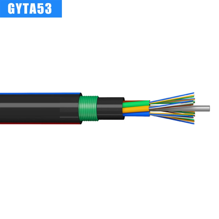 GYTA53 Ao ar livre Fibra Óptica Cabo blindado, impermeável, UV-Resistente, 2 centímetros 120 Cores